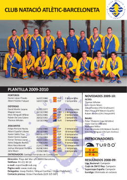 club natació atlètic-barceloneta ocinadores: plantilla 2009-2010