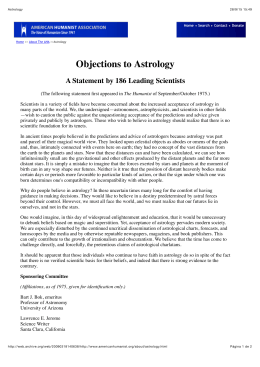 Objections to Astrology