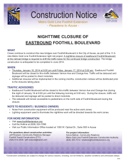 Construction Notice - Foothill Gold Line