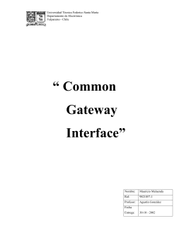 “ Common Gateway Interface” - Departamento de Electrónica