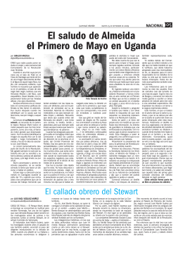 El saludo de Almeida el Primero de Mayo en Uganda
