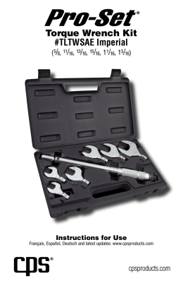 Torque Wrench Kit #TLTWSAE Imperial