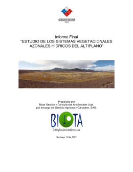 Informe final: Estudio de los sistemas vegetacionales azonales