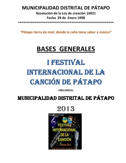 BASES GENERALES i FESTIVAL INTERNACIONAL DE LA