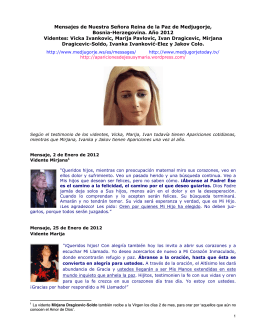 Reina de la Paz de Medjugorje – Mensajes 2012