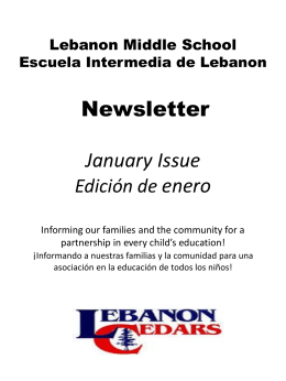 Newsletter January Issue - Lebanon School District