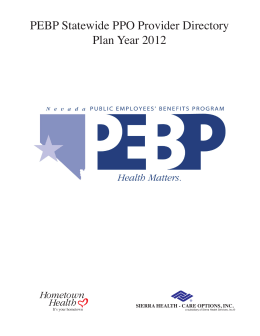 PEBP 2012 Cover - Public Employees` Benefits Program (PEBP) of