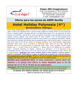 Oferta para los socios de ANPE Sevilla Hotel Holiday Polynesia (4*)