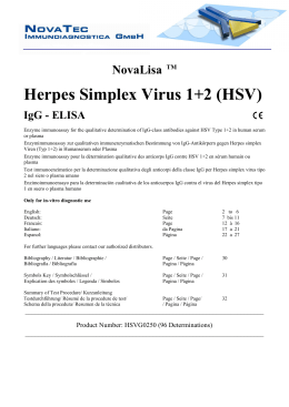 Herpes Simplex Virus 1+2 (HSV) - NovaTec Immundiagnostica GmbH