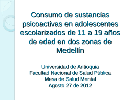 Consumo de sustancias psicoactivas en adolescentes