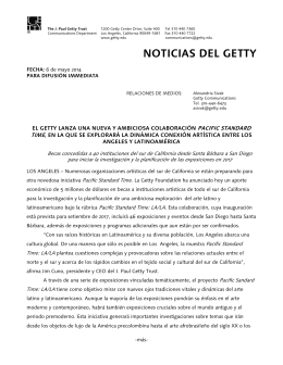 NOTICIAS DEL GETTY - News from the Getty