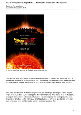 Aquí el nuevo póster de Dragon Ball Z La Batalla de los Dioses