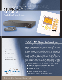 MU4602 Musica Audio Distribution System data sheet