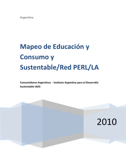 Mapeo de Educación y Consumo y Sustentable/Red PERL/LA