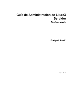 Guía de Administración de LliureX Servidor
