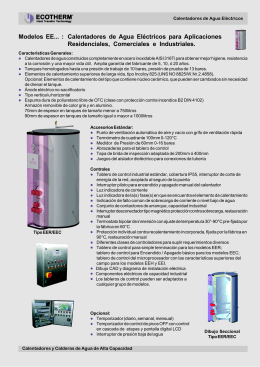 Calentadores de Agua Eléctricos para Aplicaciones