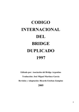 reglamento internacional de bridge duplicado