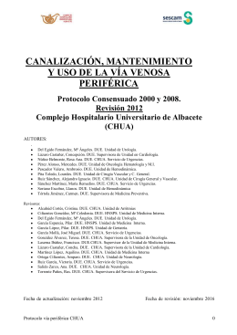 Catéter venoso periférico - Complejo Hospitalario Universitario de