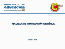 Diapositiva 1 - Viceministerio de Ciencia y Tecnología