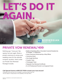 PRIVATE VOW RENEWAL$499