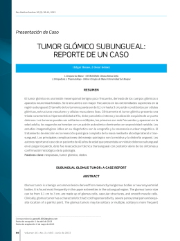 tumor glómico subungueal: reporte de un caso