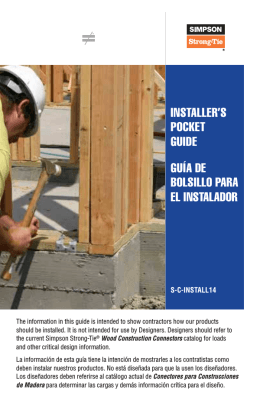 Installer`s Pocket Guide - Simpson Strong-Tie
