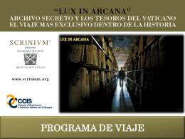 Presentación iniciativa "Lux in Arcana"