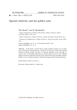Special relativity and the golden ratio