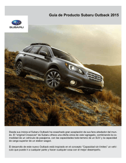 Guía de Producto Subaru Outback 2015
