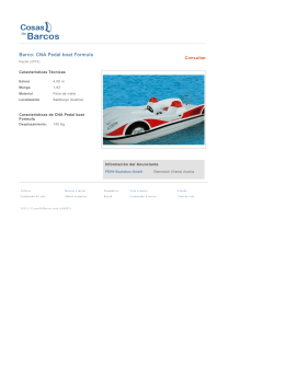 Barco: CNA Pedal boat Formula