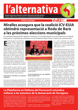 Butlletí d`informació d`EUiA de Roda de Barà.