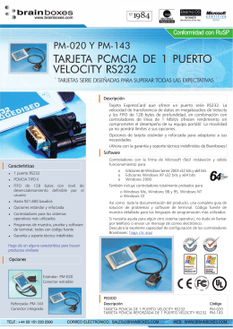 TARJETA PCMCIA DE 1 PUERTO VELOCITY RS232