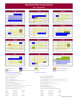 Corporation Calendar - Northwest Allen County Schools