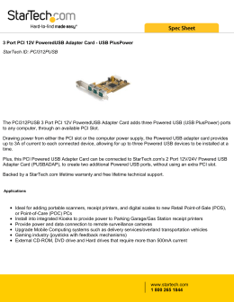 3 Port PCI 12V PoweredUSB Adapter Card - USB