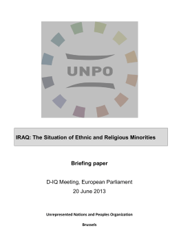IRAQ: The Situation of Ethnic and Religious Minorities Briefing