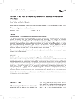 Review of the state of knowledge of crayfish species in