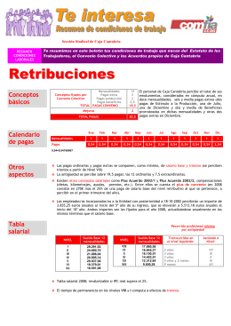 Resumen Condiciones Laborales Caja Cantabria - Comfia-CCOO