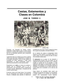 Castas, Estamentos y Clases en Colombia