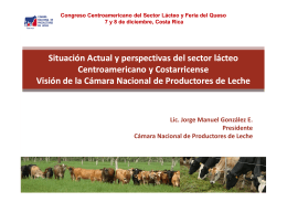 Situación Actual y perspectivas del sector lácteo Centroamericano y