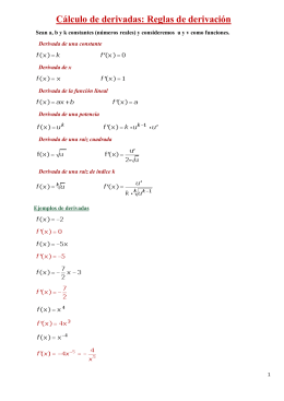 Cálculo de derivadas: Reglas de derivación