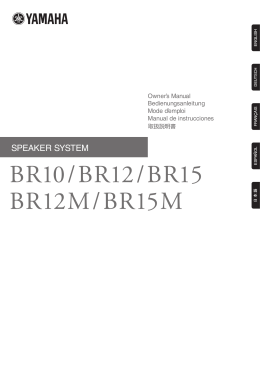 SPEAKER SYSTEM BR10/BR12/BR15 Owner`s Manual