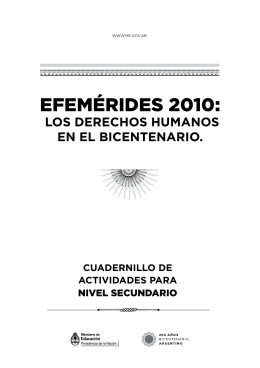 Efemérides 2010. Los Derechos Humanos en el Bicentenario