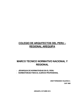 COLEGIO DE ARQUITECTOS DEL PERU – REGIONAL AREQUIPA