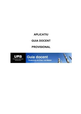 aplicatiu guia docent provisional - Universitat Autònoma de Barcelona
