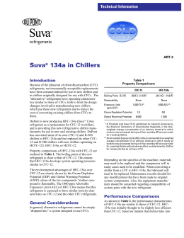Suva(R) 134a in Chillers, technical information