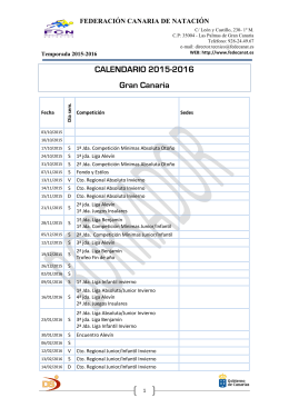 Calendario 2015-2016 - Federación Canaria de Natación