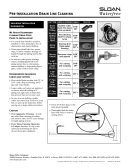 Waterfree Drain Cleaning Installation Instructions