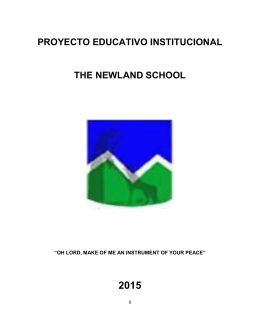 PROYECTO EDUCATIVO INSTITUCIONAL THE NEWLAND SCHOOL