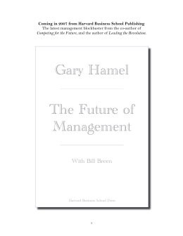 Gary Hamel The Future of Management
