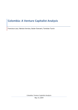 Colombia: A Venture Capitalist Analysis, Mayo 2009